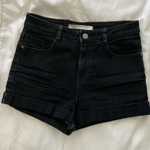 Zara black jean shorts